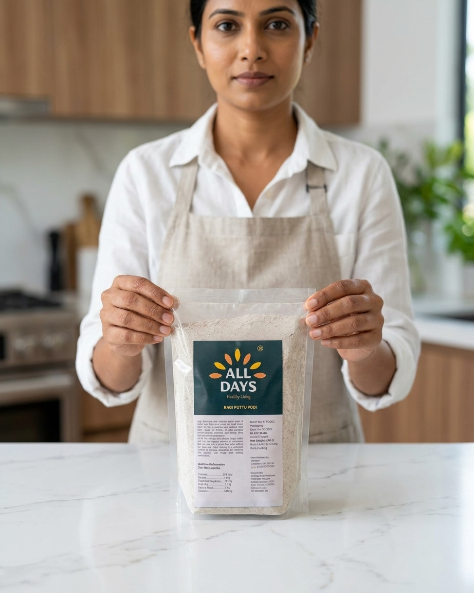 All Days Ragi Puttu Podi – Roasted Finger Millet Flour - 500g