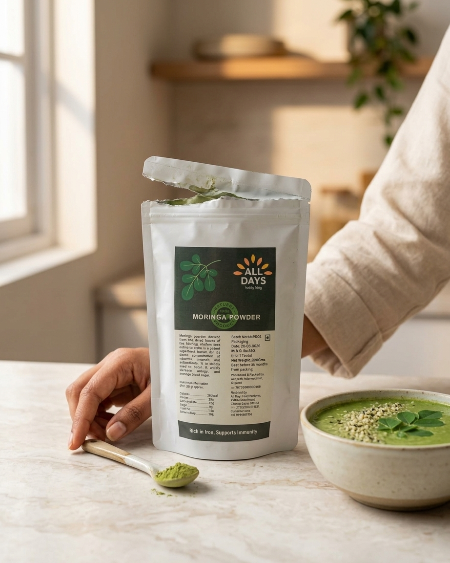 All Days Moringa Powder – 100% Natural, 200g