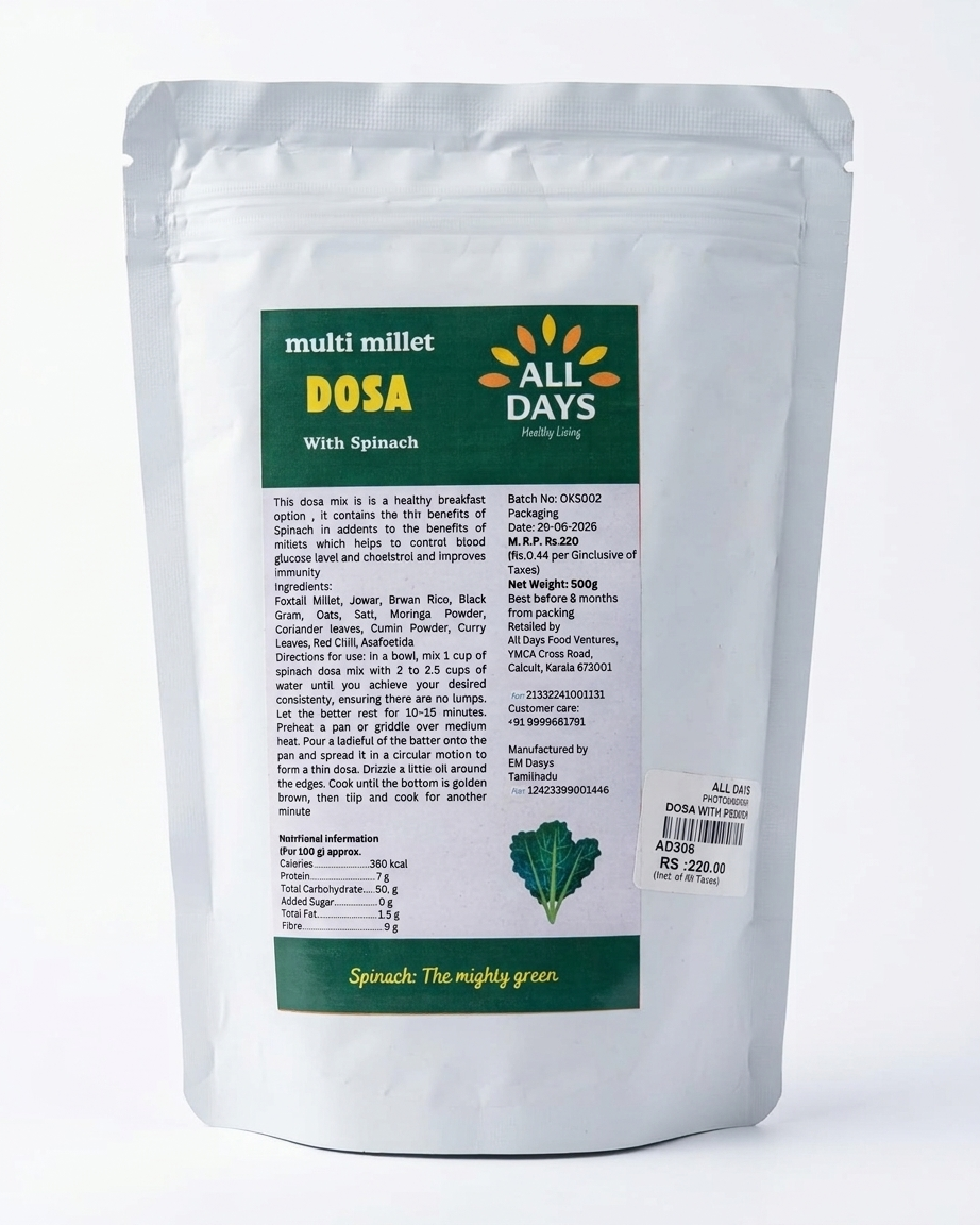 All Days Multi Millet Dosa Mix with Spinach - 500gm